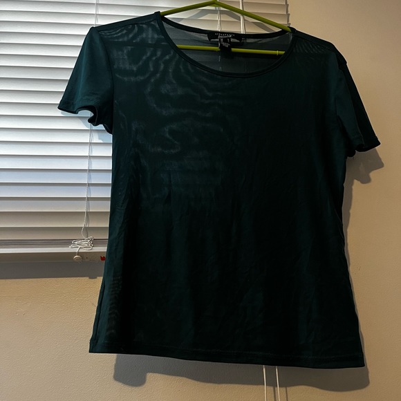 Mesh Sheer Top Deep Sea/Forest Green - Picture 7 of 8